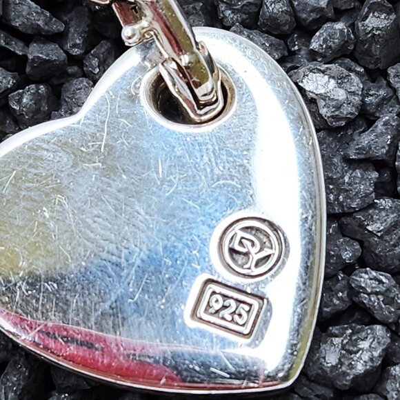 David Yurman Diamond Heart Enhancer Pendant on 16" D.Y. Box Chain - Picture 6 of 8